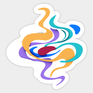 Abstract with Wavy Stains Sticker